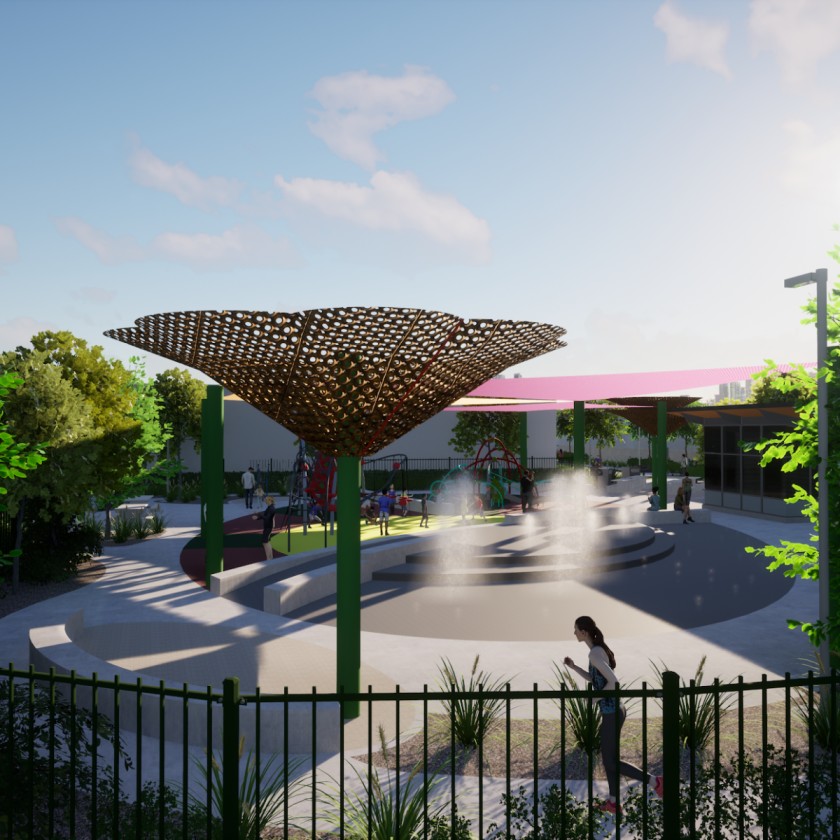 walnut pocket park splash pad